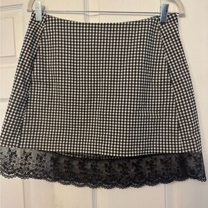 Urban Outfitters Black and Cream Mini Skirt